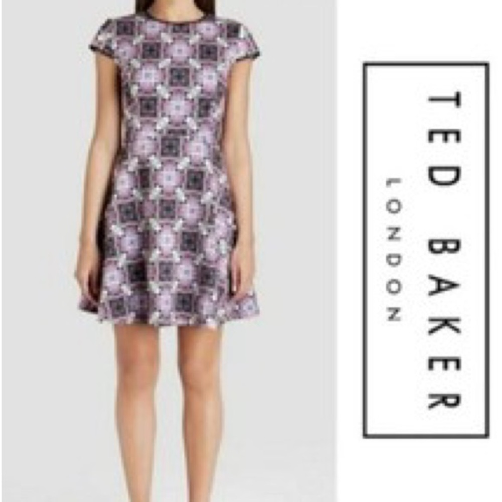 Ted Baker London Designer Floral Mini Dress XSmall  US 2 Bridal Summer Vacation